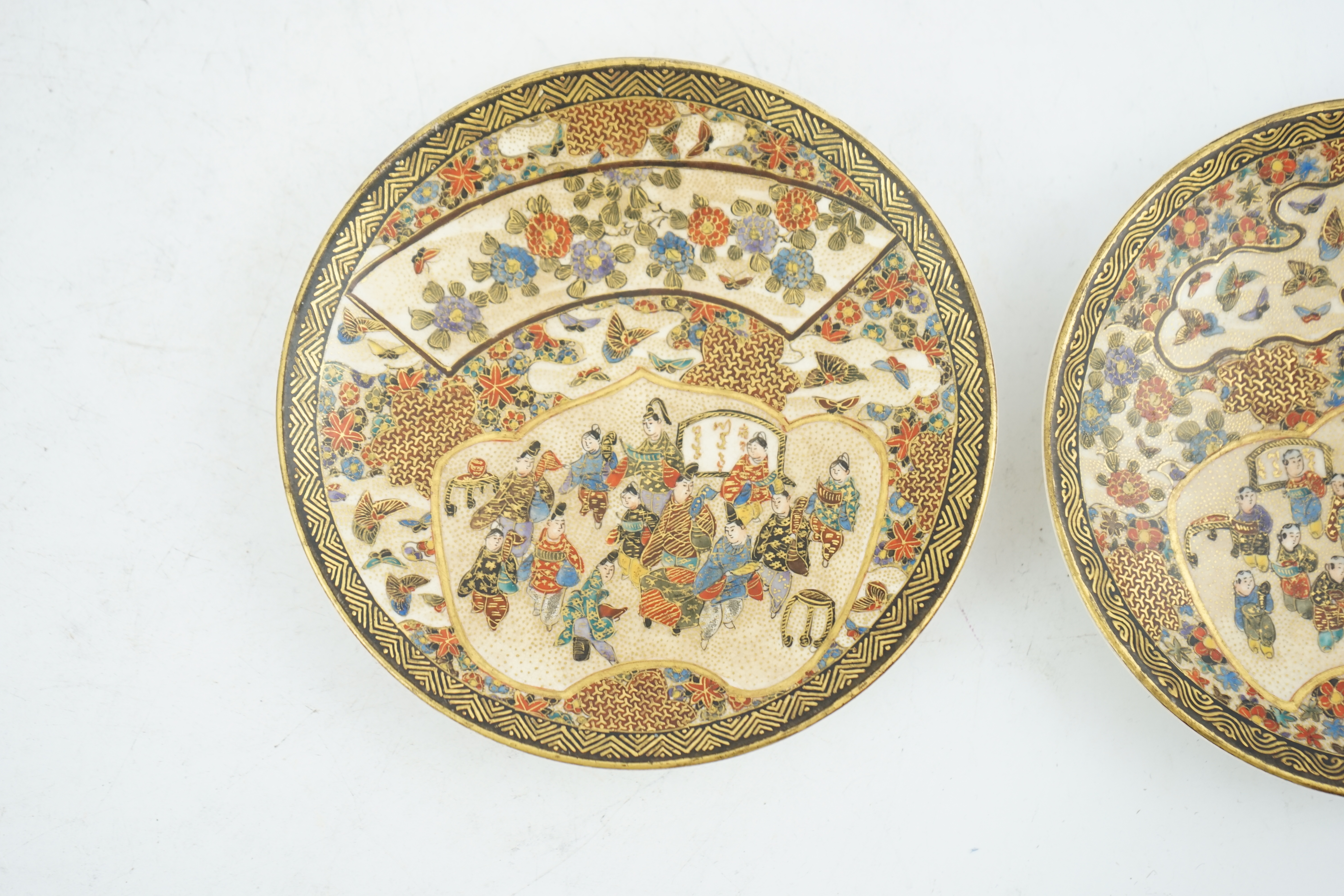 A pair of Japanese Satsuma small dishes, by Kinkozan, early 20th century